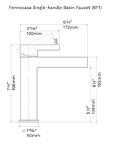 Load image into Gallery viewer, Measurements for Fennocasa Single-handle basin faucet