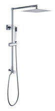 Load image into Gallery viewer, Fennocasa Polaris Lux polished chrome shower system is a rainfall shower head with 10" square shower head and handheld shower combo