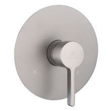 Load image into Gallery viewer, Brushed nickel shower faucet with single-handle operation: one handle controls both water flow and temperature