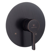 Load image into Gallery viewer, The oil-rubbed bronze on/off shower faucet kit from Fennocasa is easy to use: lift handle to control water flow, turn to control the temperature
