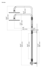 Load image into Gallery viewer, Aurea shower set measurements