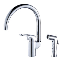 Load image into Gallery viewer, Grana Dish Genie Agrion kitchen faucet in chrome finishing. Dish Genie side sprayer features interchangeable attachments that help you clean dishes that are otherwise cumbersome to wash.
