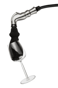 Kitchen faucet spray with wine glass cleaner sponge. Spray in brushed nickel with wine glass crystal.
