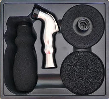 Load image into Gallery viewer, Dish Genie sink sprayer brushed nickel set with sponge attachments. Clean wine glasses, pots, pans etc with ease.
