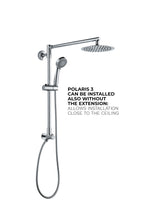 Load image into Gallery viewer, Polaris 3 can be installed without the extension: allows installation close to the ceiling. Without the extension, the rain shower head is at the same height as the water outlet in the wall.