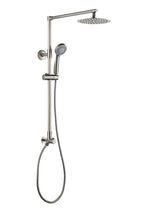 Load image into Gallery viewer, Polaris 3 retrofit rain shower system in Brushed Nickel. Polaris 3 is a modern, stream-lined rainfall shower head with handheld combo made from high-quality materials.