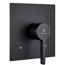Load image into Gallery viewer, Matte black square shower mixer valve with temperature and pressure control