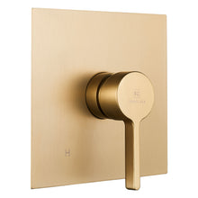 Load image into Gallery viewer, Square brushed gold shower valve with temperature and water flow control in single-handle

