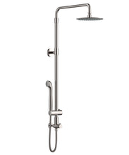 Load image into Gallery viewer, Aurea double-outlet rain shower set in brushed nickel