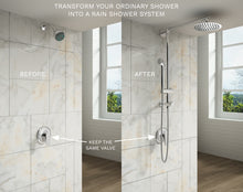 Load image into Gallery viewer, 20 minute easy installation: connects to existing plumbing. Use your existing shower faucet and replace your regular shower head with a shower head and handheld shower combo. No extensive renovation is needed to upgrade your bathroom into a spa-like luxury shower.