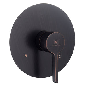 The oil-rubbed bronze on/off shower faucet kit from Fennocasa is easy to use: lift handle to control water flow, turn to control the temperature