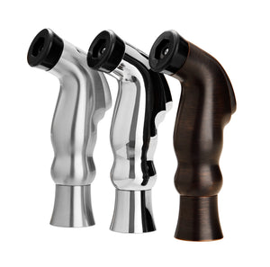 Dish Genie kitchen side spray is available in brushed nickel, chrome and oil rubbed bronze