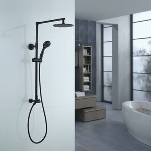 Matte black shower head with handheld combo: Polaris 3 is a matte black shower system suitable for your modern bathroom