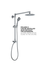 Load image into Gallery viewer, Polaris 3 can be installed without the extension: allows installation close to the ceiling. Without the extension, the rain shower head is at the same height as the water outlet in the wall.
