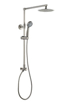 Load image into Gallery viewer, Polaris 3 retrofit rain shower system in Brushed Nickel. Polaris 3 is a modern, stream-lined rainfall shower head with handheld combo made from high-quality materials.
