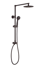 Load image into Gallery viewer, Polaris 3 retrofit rain shower system in Venetian Bronze. Polaris 3 is a contemporary rain showerhead with handheld spray set. The shower column, shower arm, diverter, and fittings are made of brass so the system is sturdy &amp; durable.
