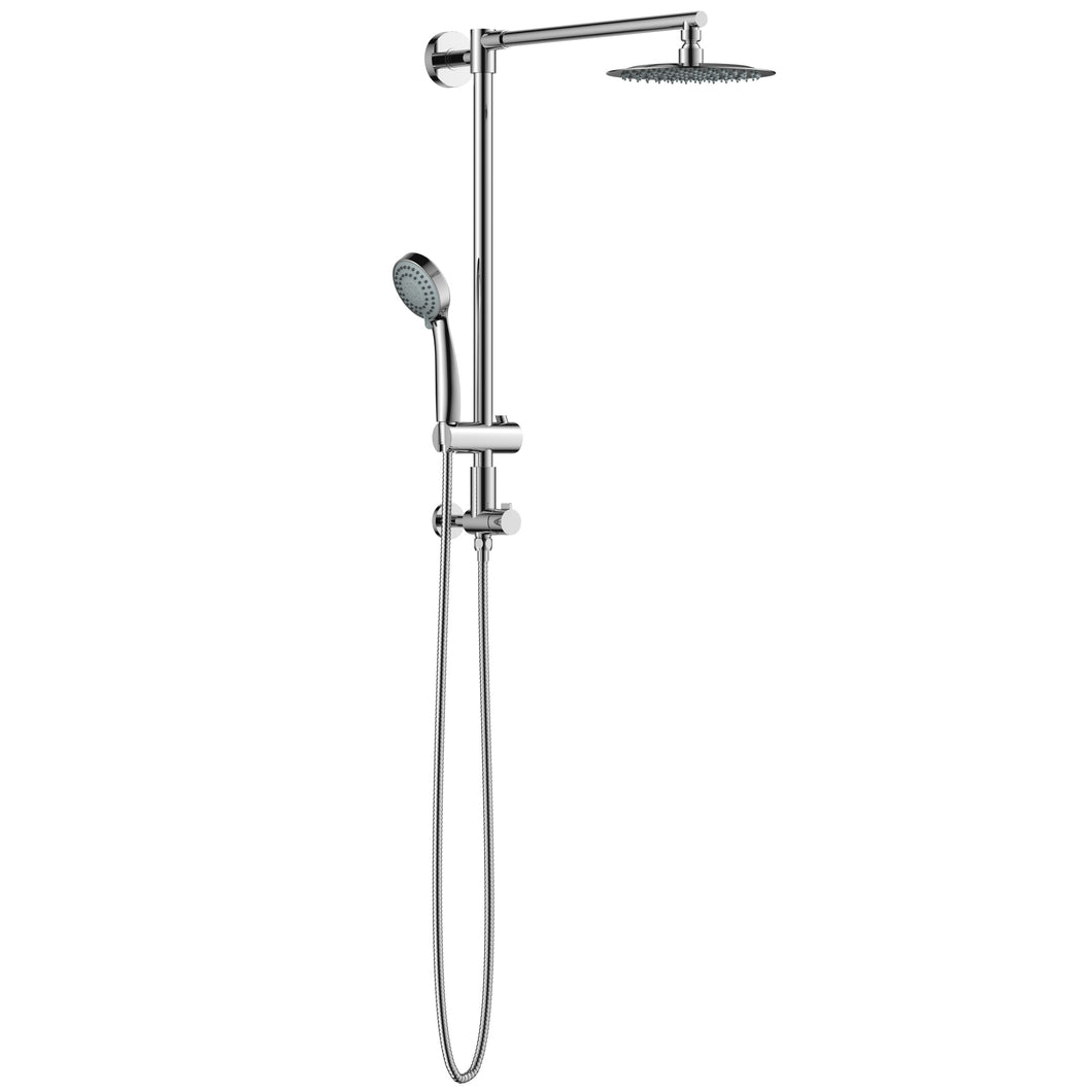 Polaris 1 is a retrofit shower set that can fit into a tight space. You need just an inch above the wall outlet to replace your old shower with this rain shower head with handheld spray combo.